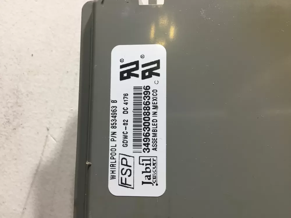 Whirlpool KitchenAid Kenmore WP8564543 Dishwasher Control Board AZ45309 | NR1769