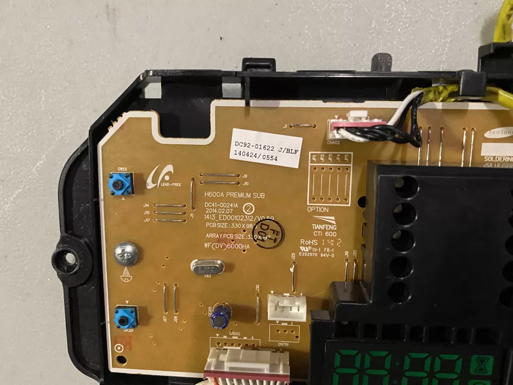 Samsung DC92 01622J DC9201622J Washer Control Board AZ27830 | BK1334