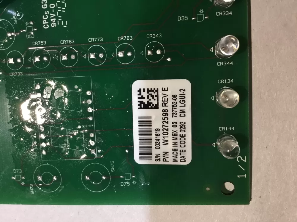 Whirlpool W10272598 Dryer Control Board AZ148729 | BG2489