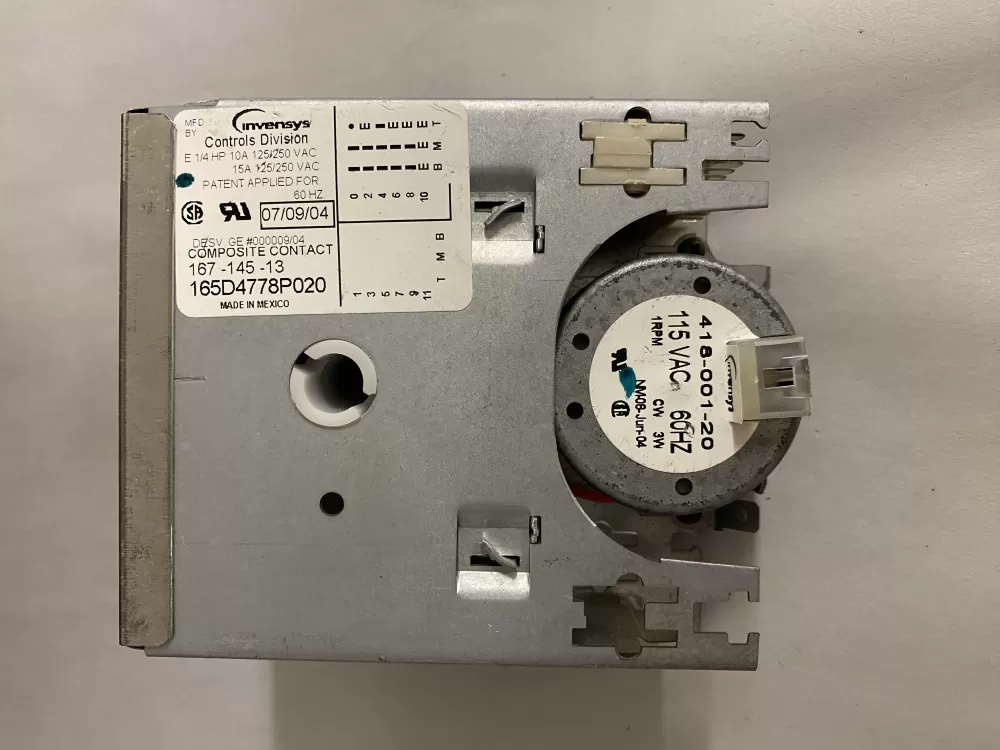 165D4778P020 GE Dishwasher Timer