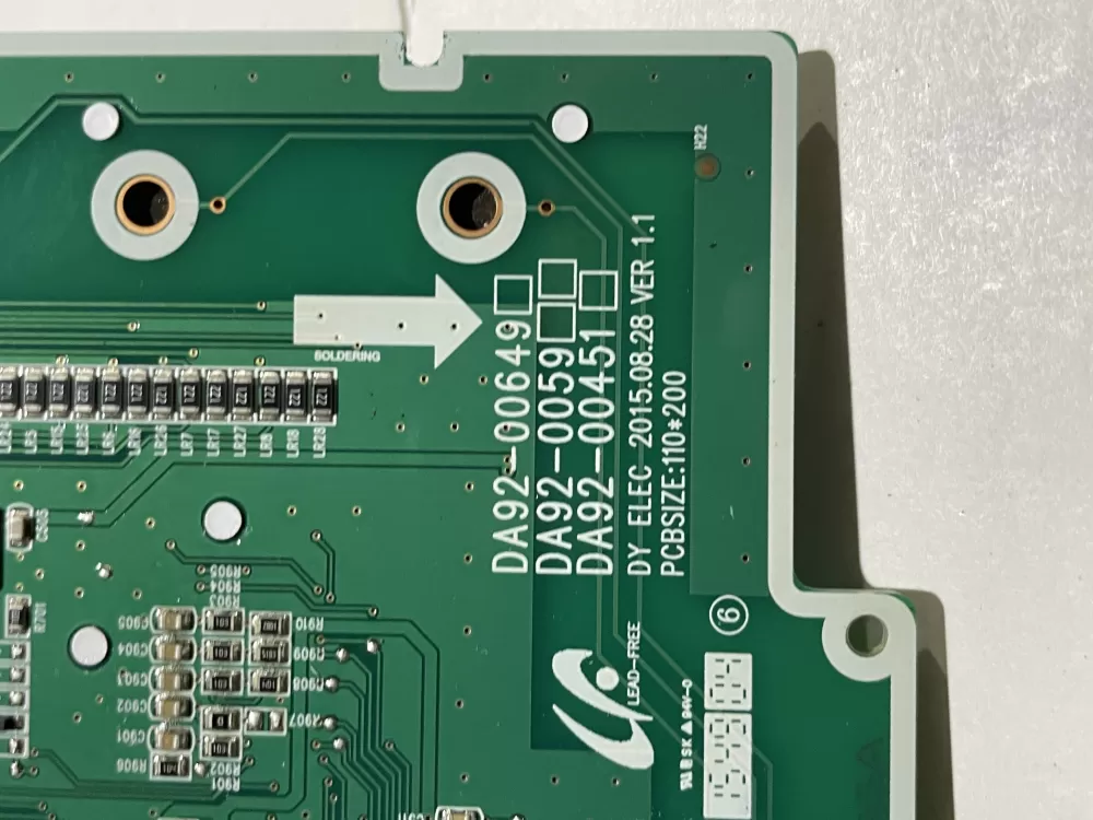 Samsung DA92 00649A Refrigerator Control Board Dispenser AZ145129 | Wm958