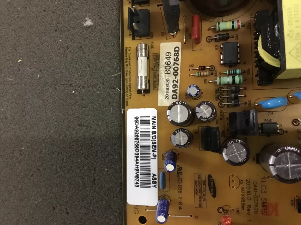 Samsung DA92 00768D Refrigerator Control Board Inverter AZ89564 | NR684