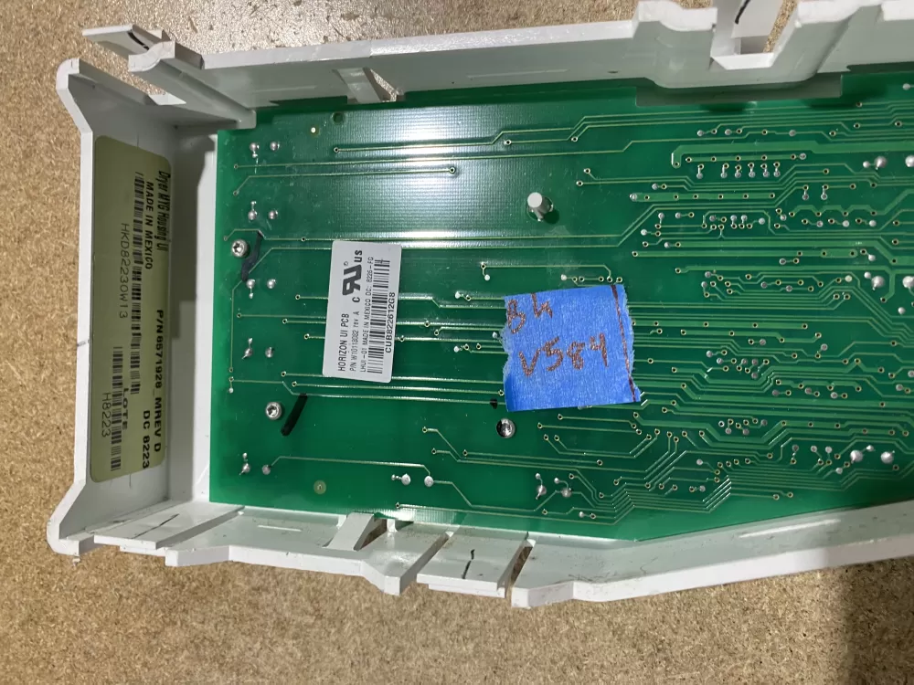 Whirlpool W10118082 Dryer Control Board UI Panel AZ65794 | BKV584