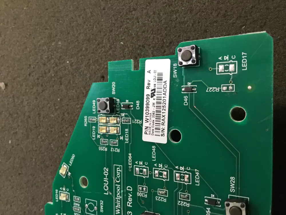 Whirlpool W10399099 Washer Control Board AZ100708 | NR140