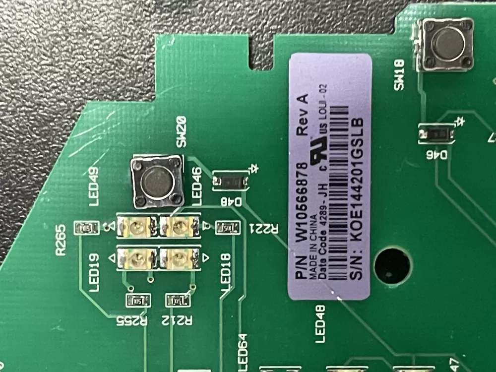 Whirlpool Cabrio W10566878 Washer User Interface Control Board AZ13695 | 723