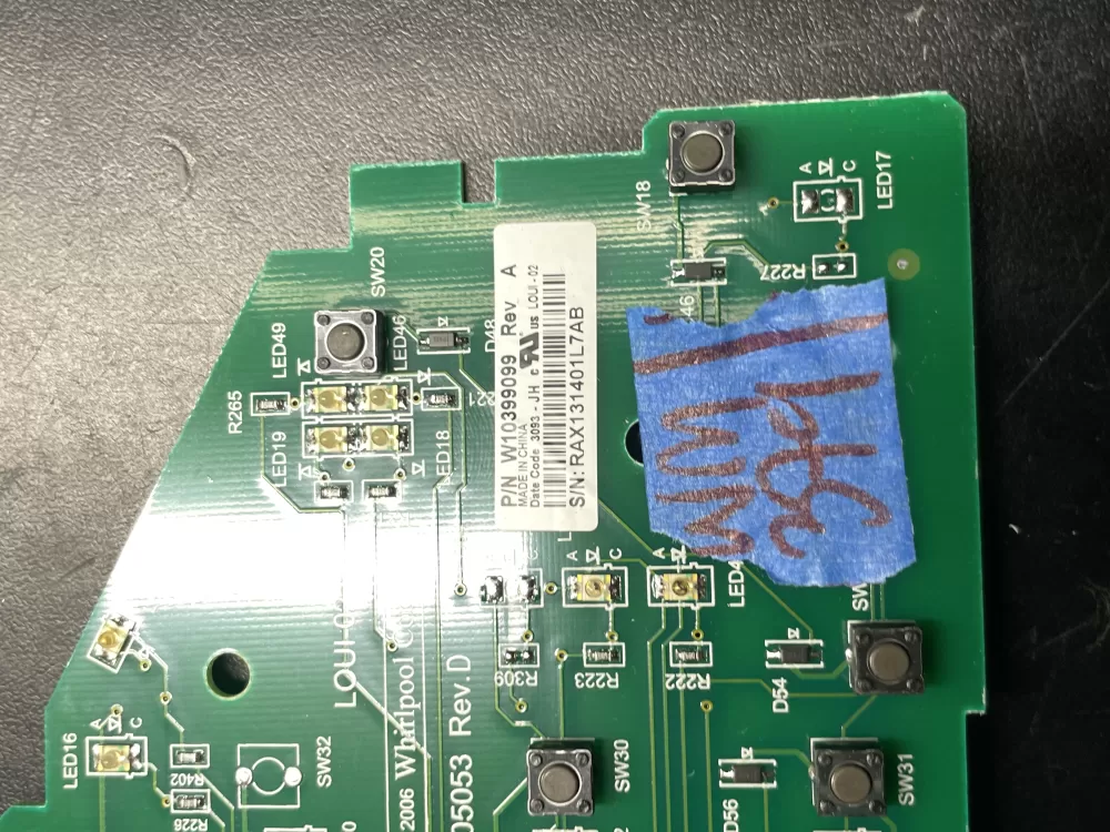 Whirlpool W10399099 Washer Control Board AZ36593 | Wm379