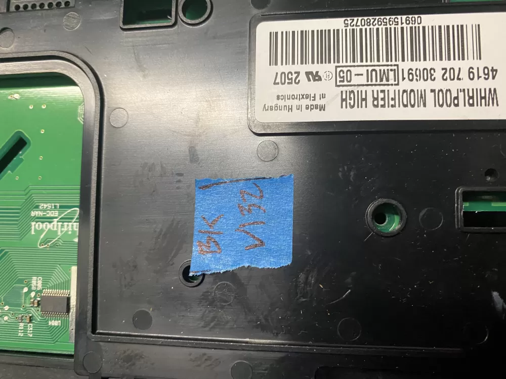 Whirlpool 4619 702 30691 Washer Control Board UI Display AZ13287 | BKV132