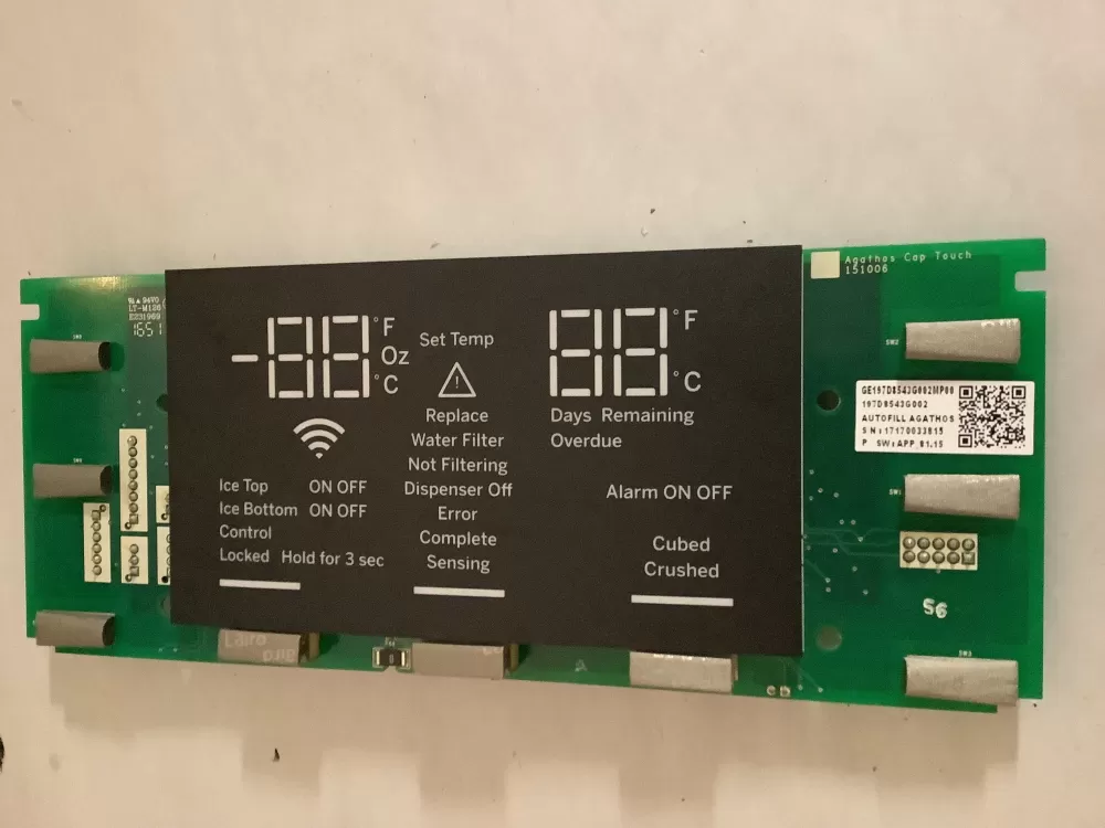 GE 200D5948P011 Refrigerator Display UI Control Board