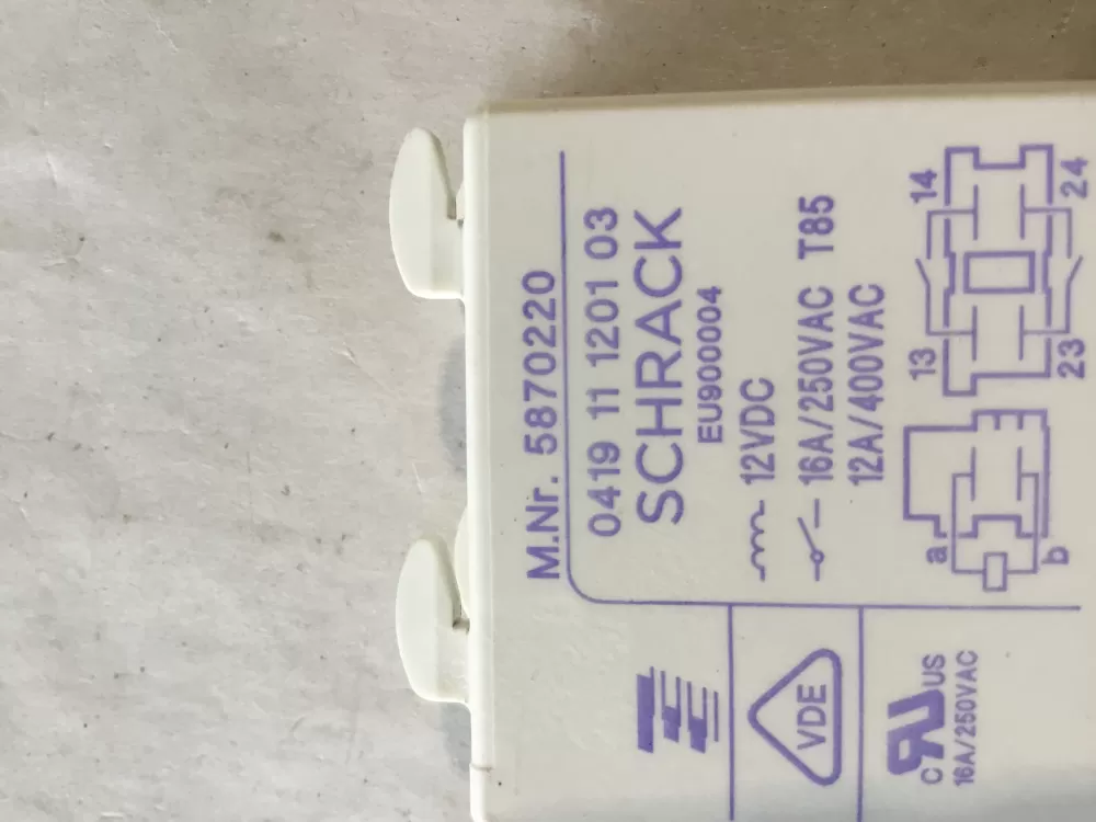 Miele 5870220 Dishwasher Heating Element Relay