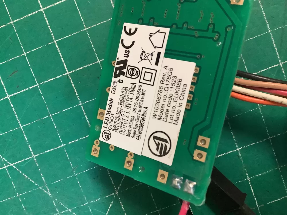 Whirlpool W10306786 Refrigerator LED Inverter Board Box AZ228002 | NR507