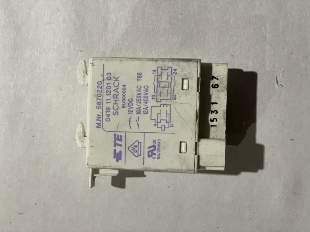 Miele 5870220 Dishwasher Heating Element Relay