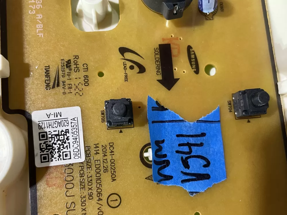 Samsung DC94 05357A Dryer Control Board AZ144147 | Wmv541