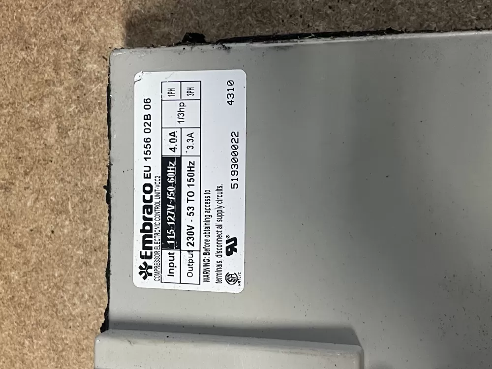 GE Refrigerator Compressor Control Part # WR55X10504  AZ21017 | KMV252