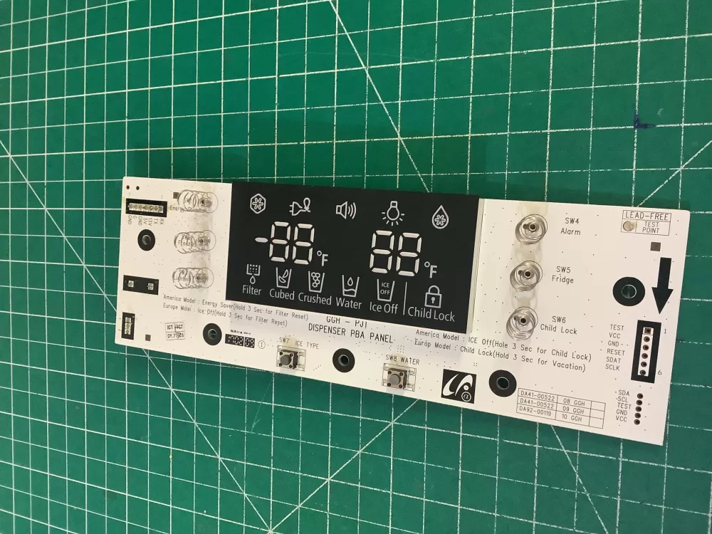 Samsung DA41-00522  DA41-00522A Refrigerator Dispenser Control Board