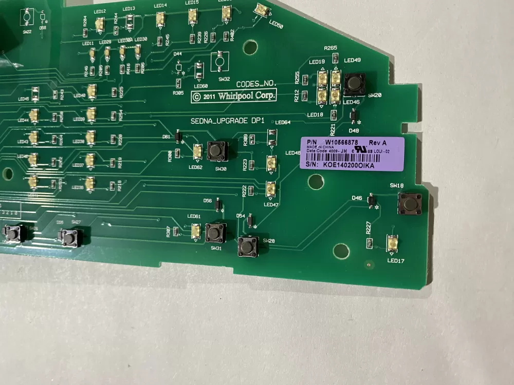 Whirlpool Cabrio W10566878 Washer User Interface Control Board AZ191436 | BK156