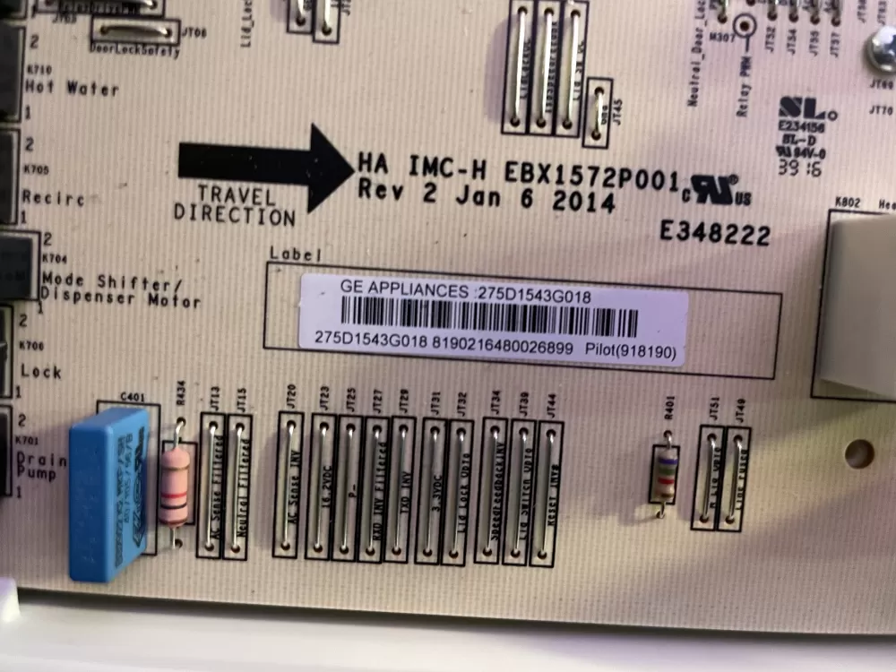 GE 275D1543G018 EBX1572P001 E348222 Washer Control Board AZ197204 | Wmv892