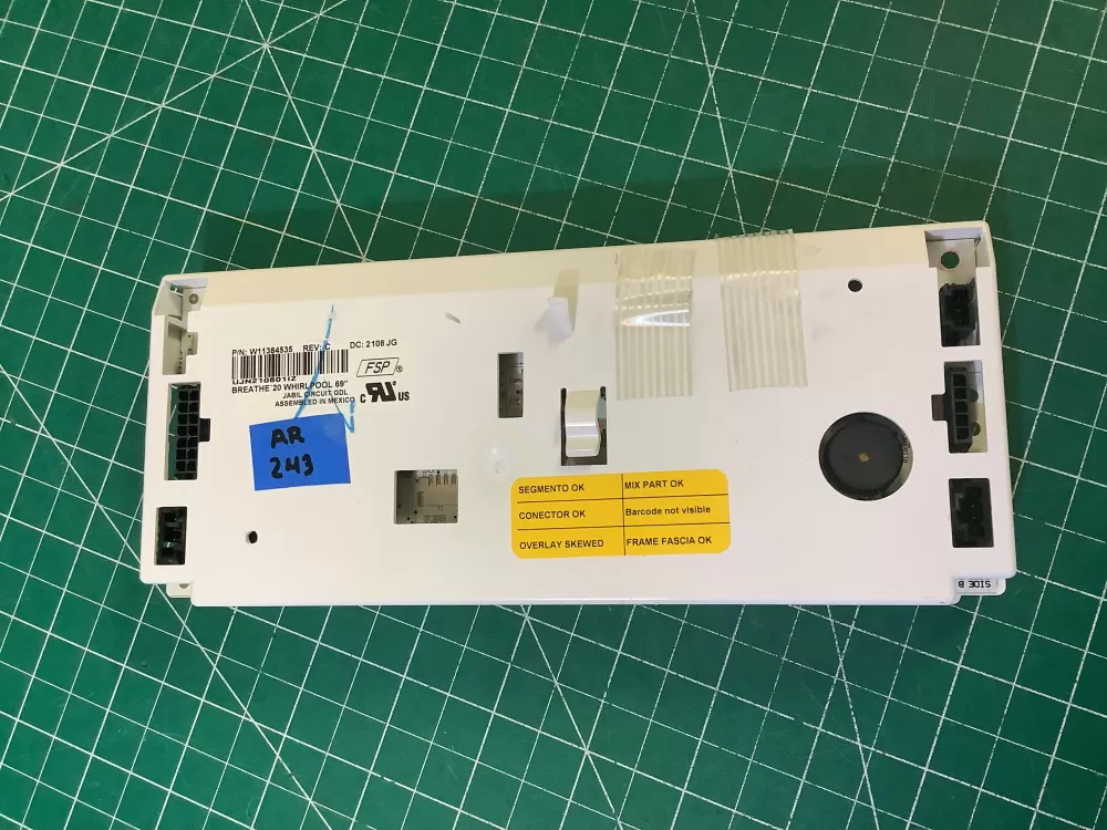 Whirlpool W11384535 Refrigerator Control Board Dispenser AZ192508 | AR243