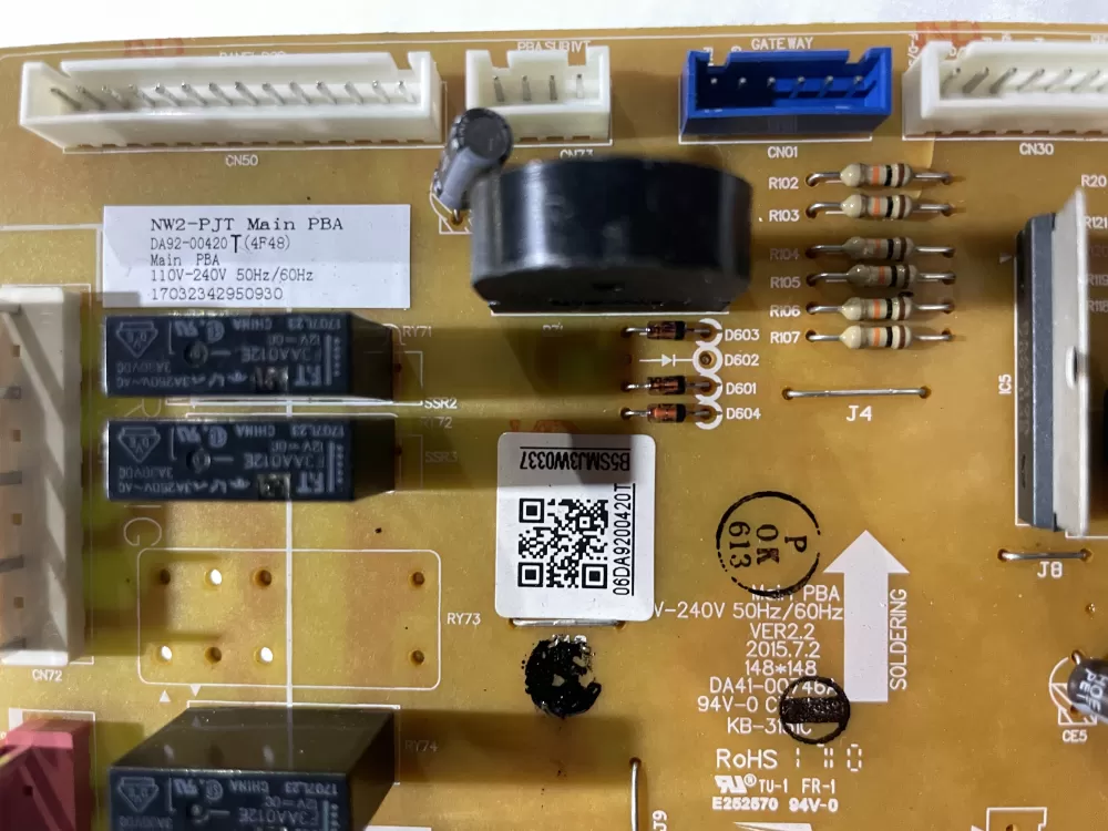 Samsung DA92 00420T DA9200420T Refrigerator Control Board AZ184252 | Wm2504