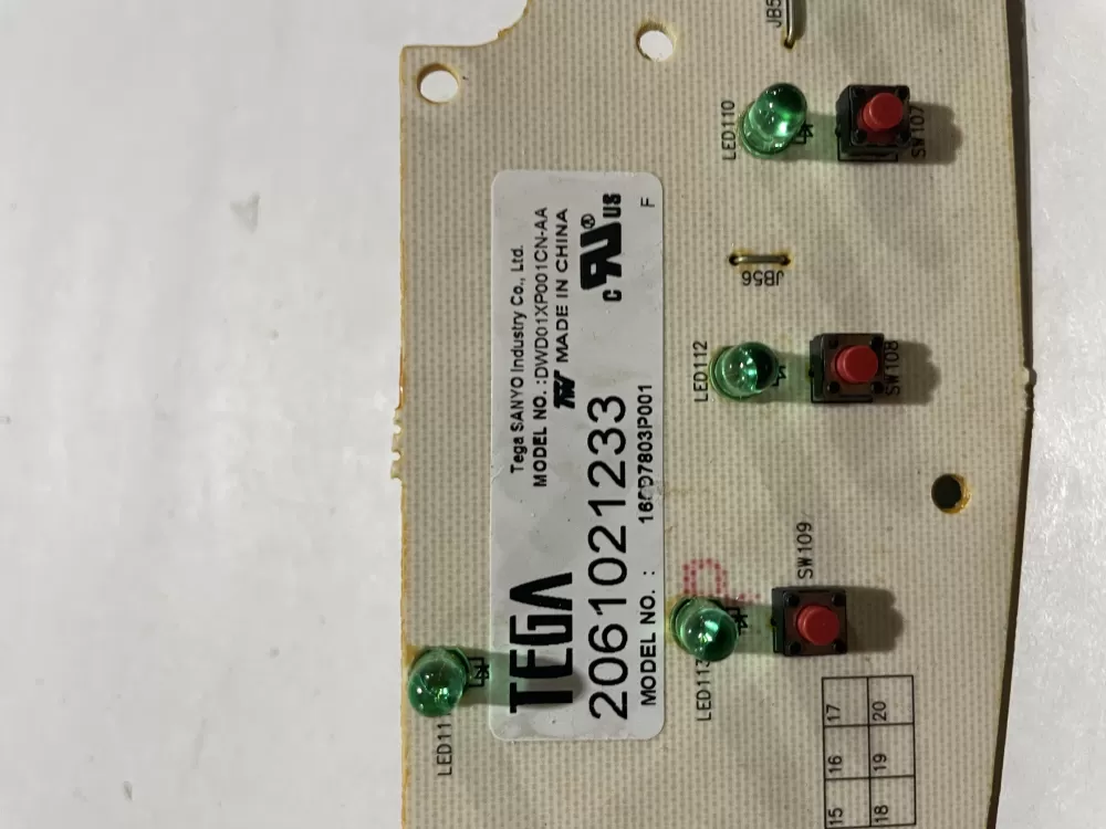 GE 165D7803P001 WD21X10378 Dishwasher Control Board AZ184253 | Wm2504