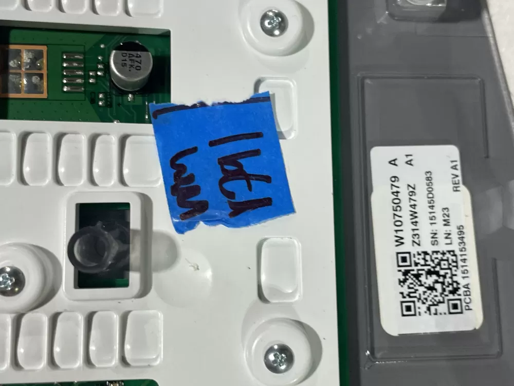 Whirlpool W10750479 Washer Control Board User Interface