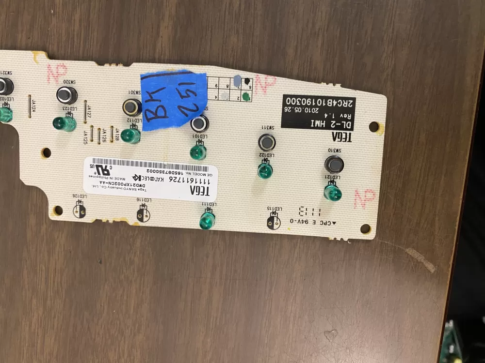 GE 165D9735G002 Dishwasher Control Board / AZ30851 | BK251
