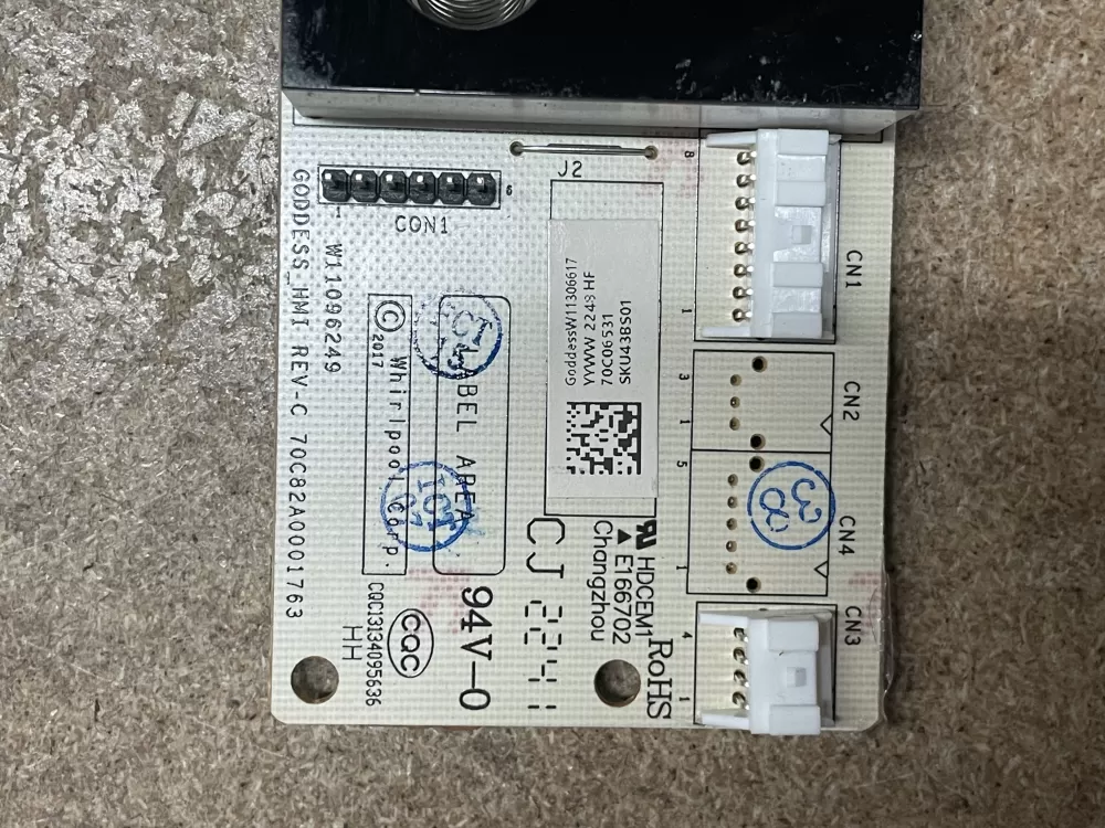 Whirlpool W11306617 Refrigerator Control Board Display AZ13681 | KM1566