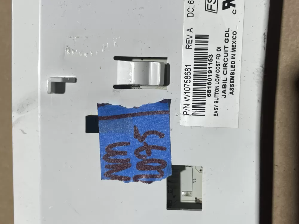 Whirlpool W10758681 Refrigerator Control Board AZ63567 | Wm2075