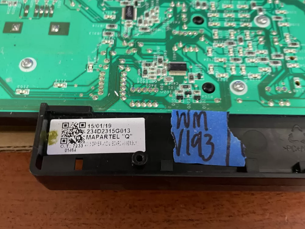 GE Dryer 234D2315G013 Main Control Board AZ102513 | Wmv193