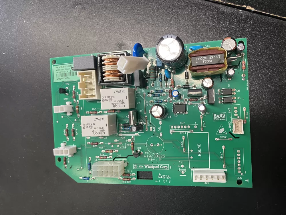 Whirlpool  KitchenAid  Kenmore  Jenn-Air AP6019378 W10205552 W10268635 W10317076 WPW10317076 PS11752684 Refrigerator Control Board