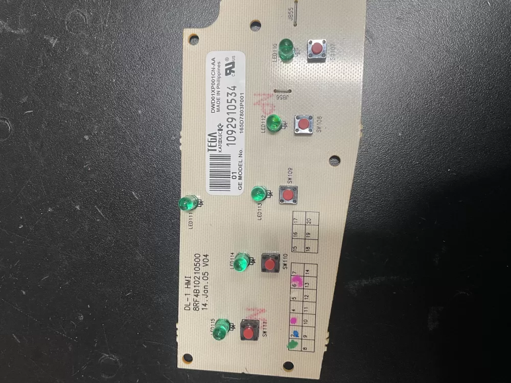 GE 165D7803P001 Dishwasher Control Board AZ1428 | KM911