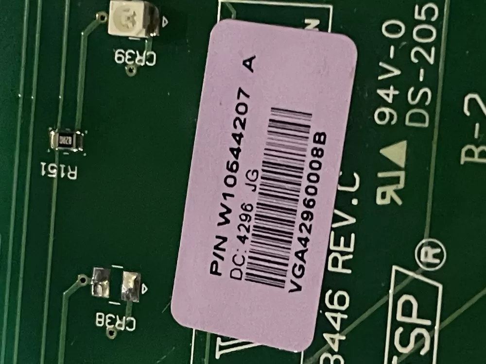 Whirlpool W10544207 Washer Board Control AZ26440 | WMV19