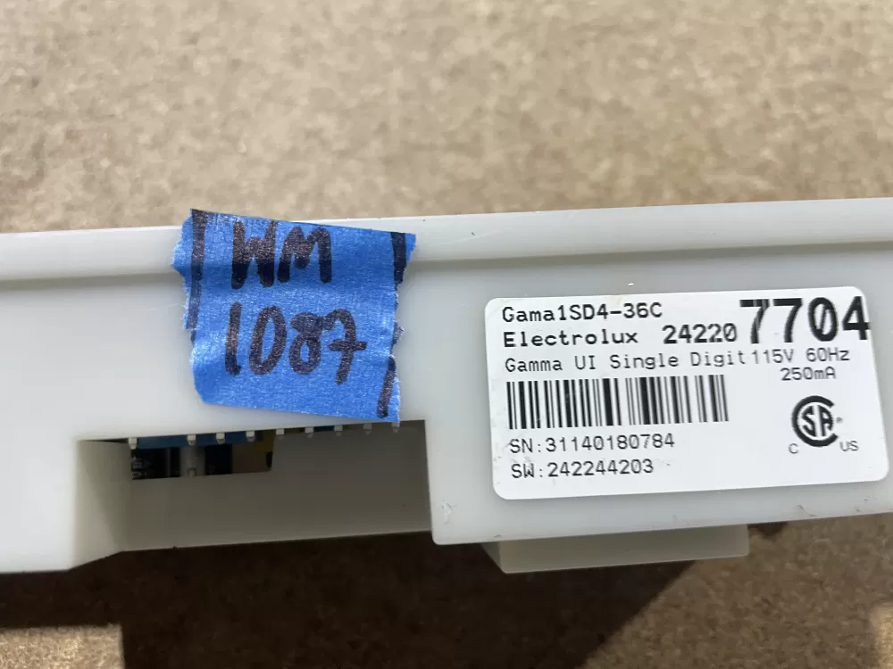 Frigidaire A01078804 242207704 Refrigerator UI Control Board AZ75684 | Wm1087