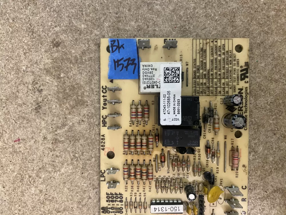 Emerson 47 102685 05 47d43 111 02  d43 Control Board AZ73838 | BK1573