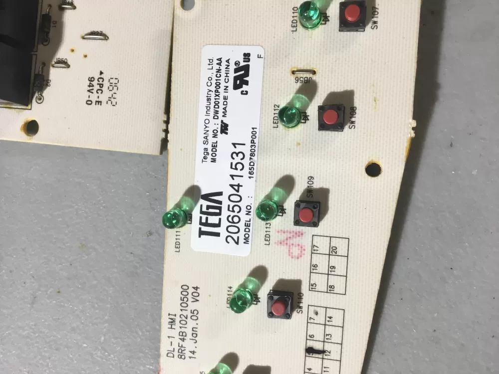 GE 165D7802P003 Dishwasher Control Board AZ118706 | BG2192