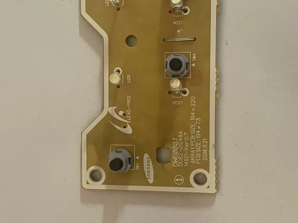 Samsung DD82 01248A Dishwasher Control Board AZ191794 | KM2642