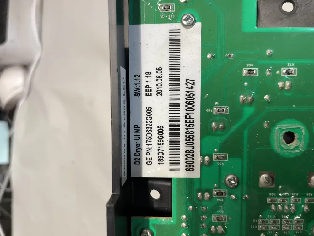 GE 175D6322G005 189D7159G005 Dryer Control Board AZ216949 | Wmv958