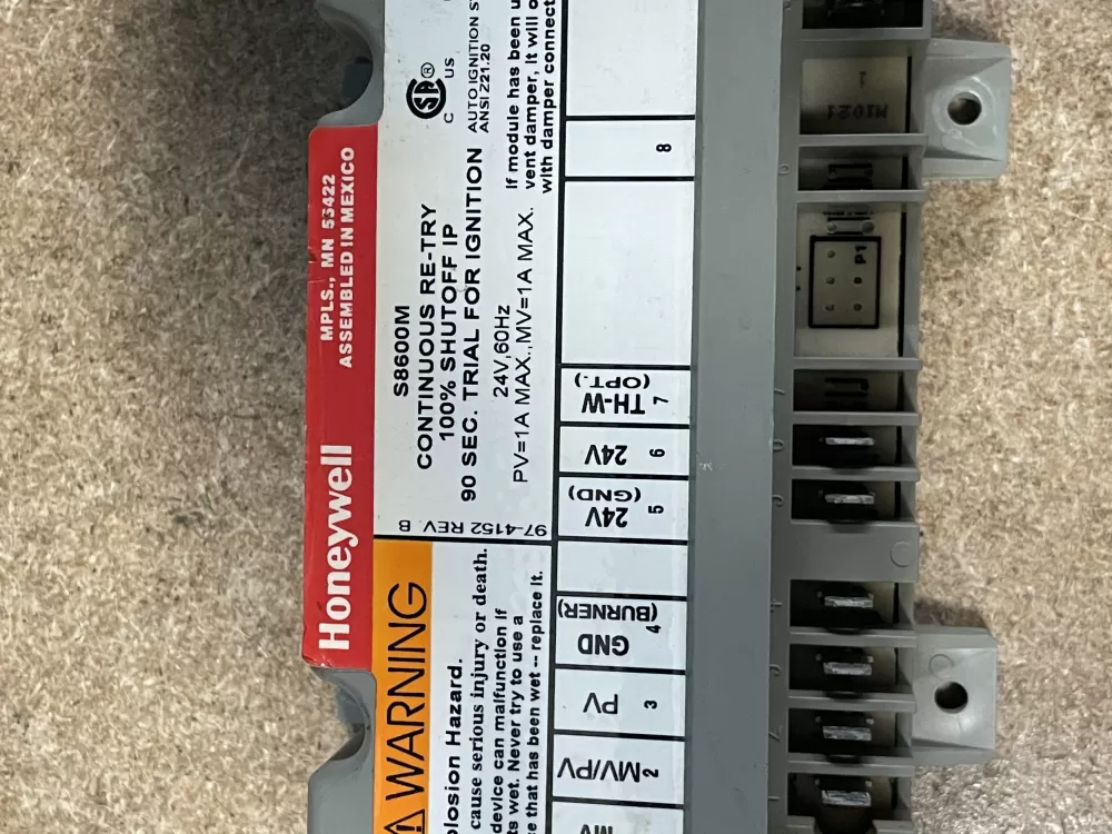  S8600M1021 Furnace Control Board Honeywell Module Pilot AZ17118 | KM1480