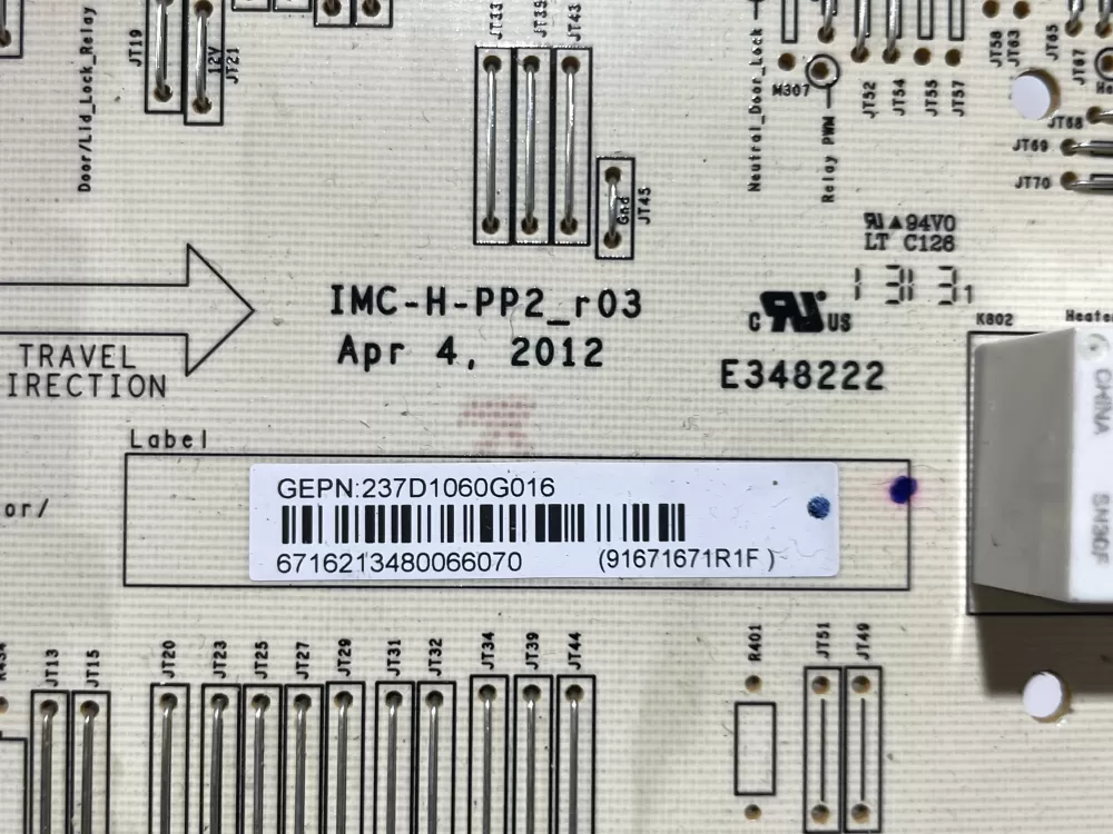 GE 237D1395G011 237D1122G001 237D1060G011 Washer Control Board AZ111762 | Wmv659