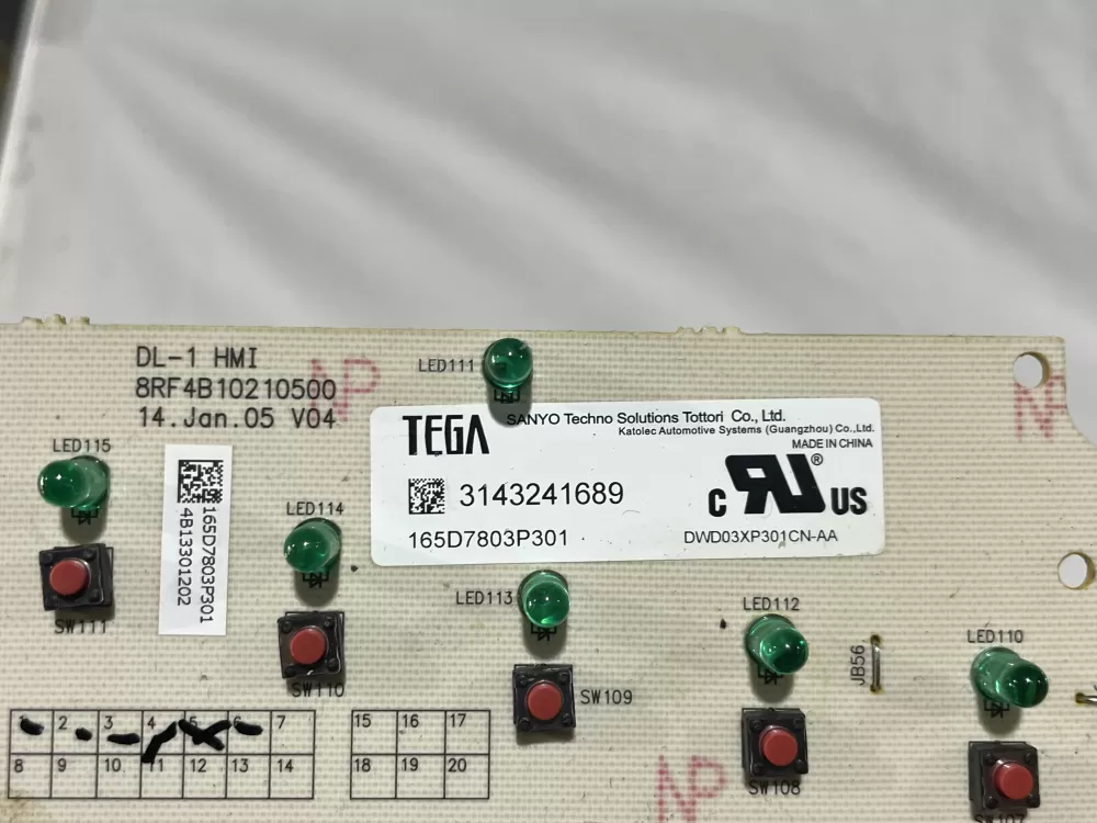 GE 165D7803P301 Dishwasher Control Board AZ111765 | Wmv659