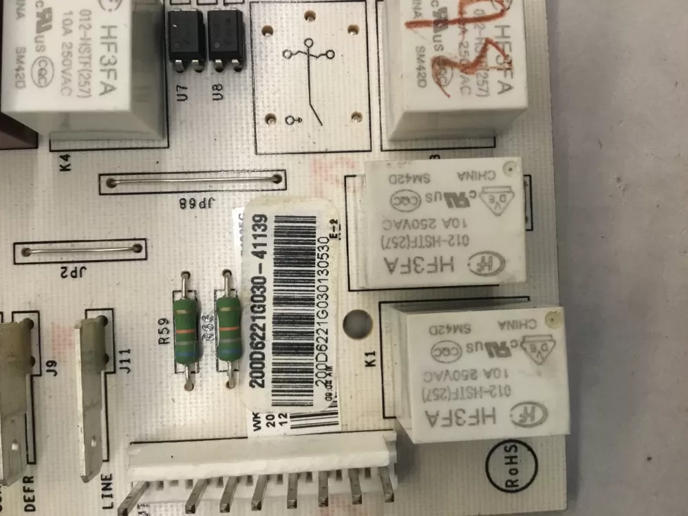 GE 200D6221G030 WR55X24347 AP5970765 Refrigerator Board Control AZ99863 | BG1154