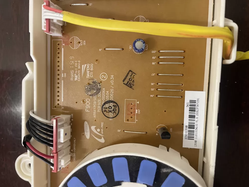 Samsung DC92 01309B Dryer Control Board AZ32644 | KMV38