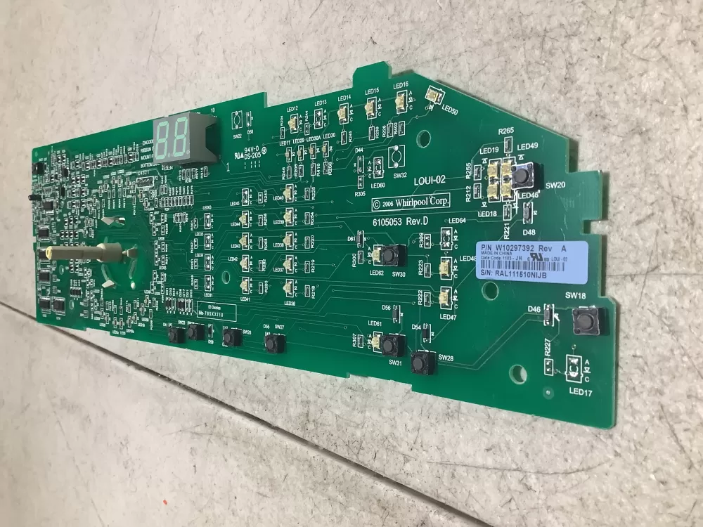 Whirlpool W10297392 WPW10298625 PD00032762 W10298625 4444413 AP6019049 PS11752353 EAP11752353 Dryer Control Board
