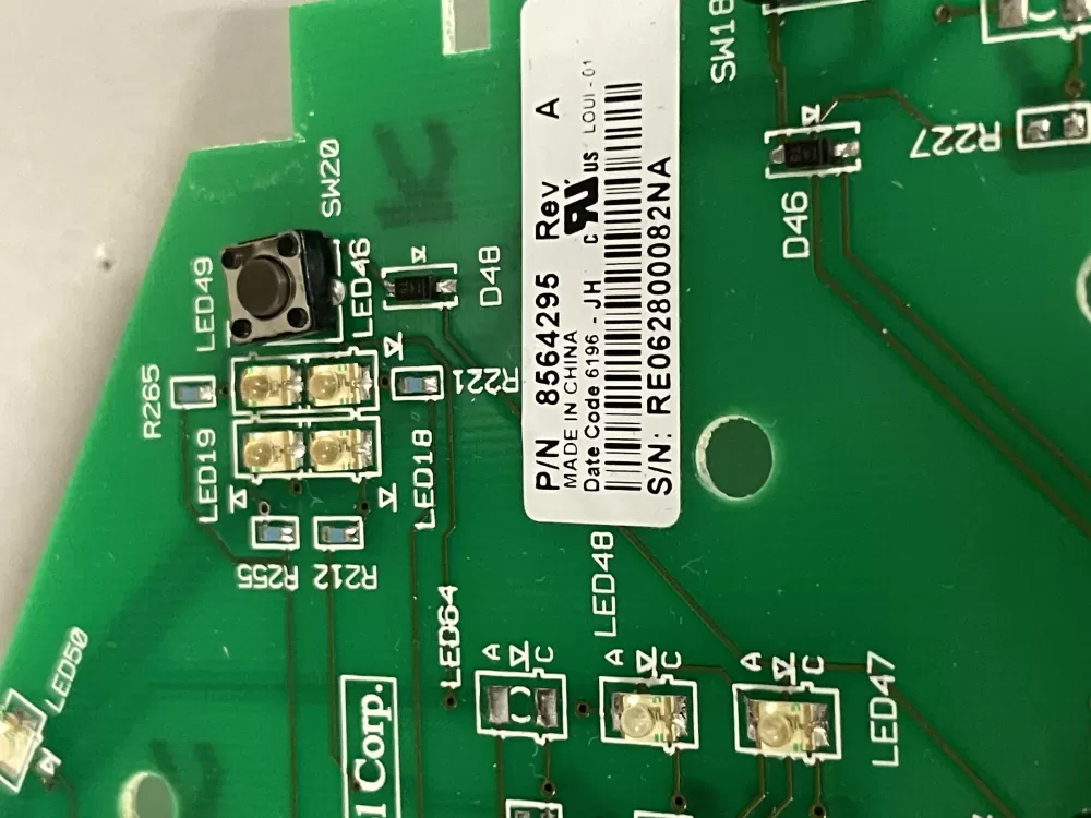 Whirlpool 8564295 User Interface Control Board AZ216390 | Wm1860