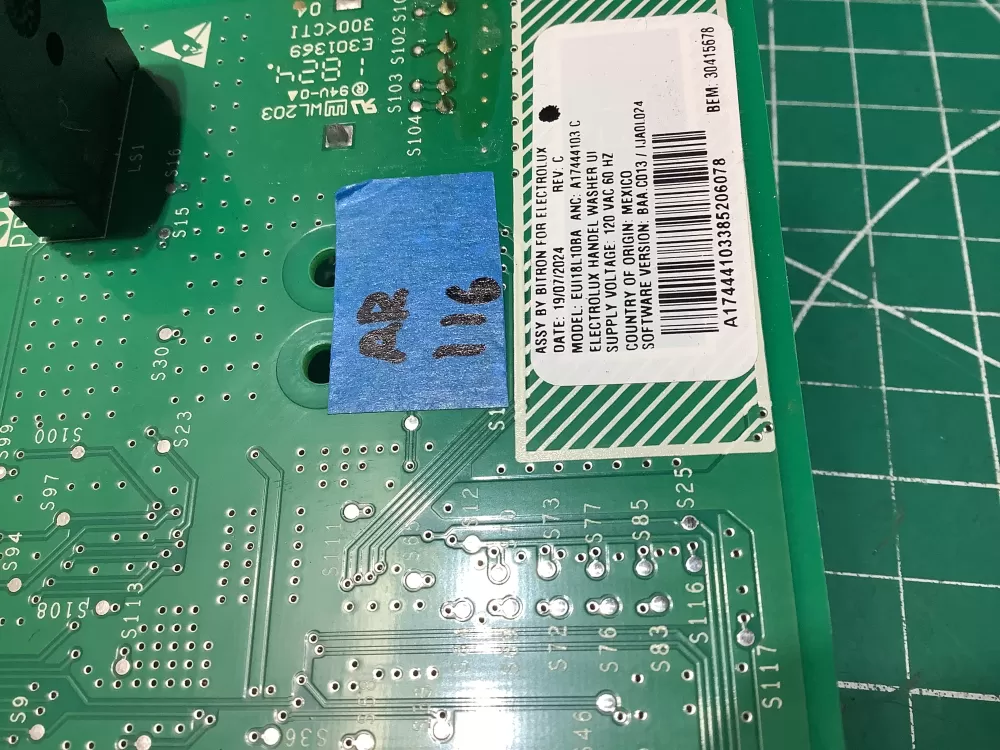 Electrolux A17444103C A17444104B Dryer Control Board Assembly AZ187615 | AR116