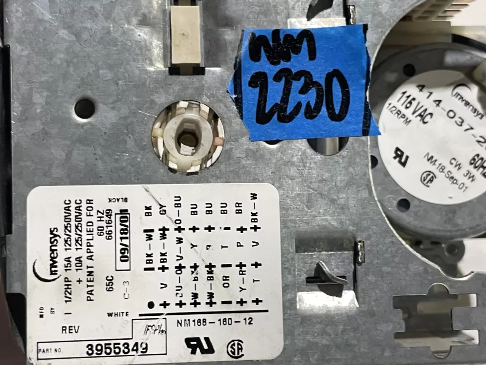 Kenmore 3955193 3955349 3955736 3955773 661649 Washer Timer AZ141498 | Wm2230