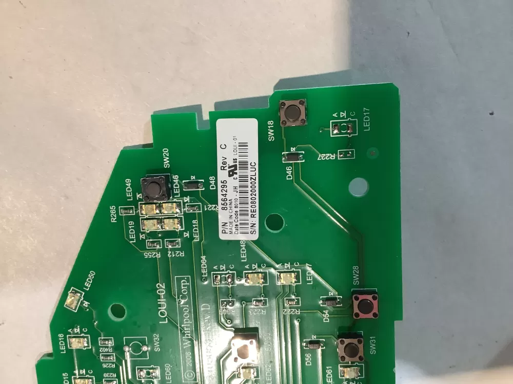 Whirlpool 8564295 User Interface Control Board AZ148335 | BG2485