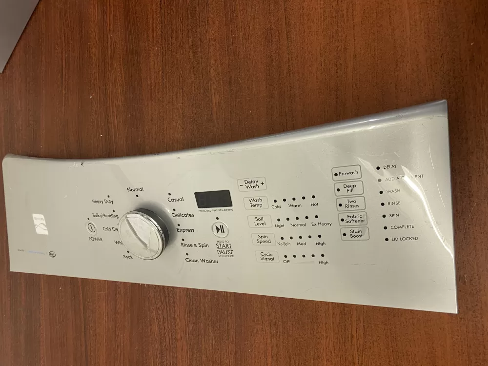 Kenmore W10643919  W10873012 Washer Control Panel Overlay