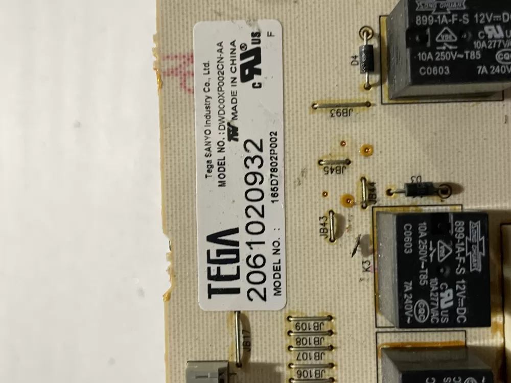 GE Dishwasher Control Board 162D7802P002 AZ184223 | Wm2619