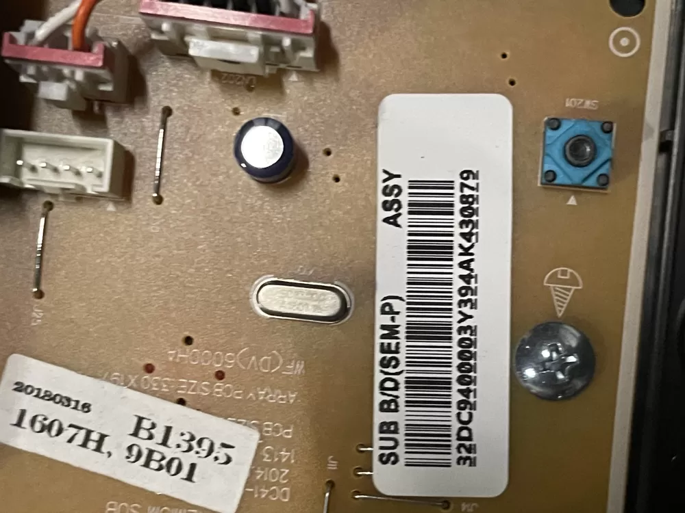 Samsung DC94 00003Y Dryer Interface Control User Board AZ25928 | WMV183