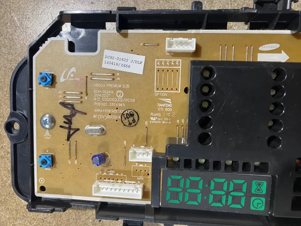 Samsung DC92 01622J DC92 01622 Washer Control Board AZ66183 | BK2054